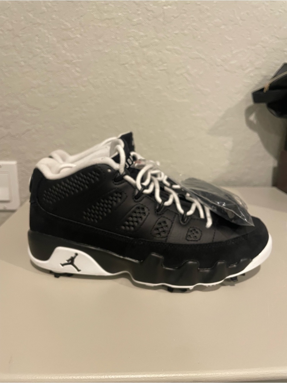 NIKE Air Jordan 9 Low Golf Barons Golf Shoes Size 5.5Black/White FN6930-001
